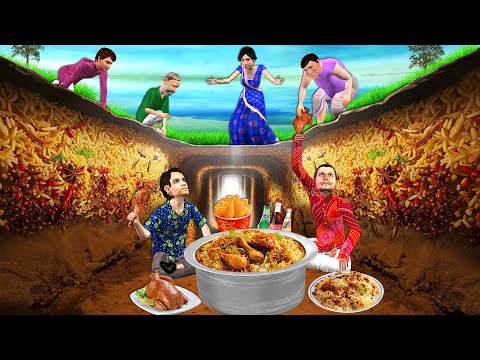 Underground Chicken Biryani Tunnel Unlimited Chicken Biryani Street Food Hindi Kahaniya Moral Storie thumbnail