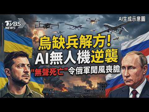 烏克蘭缺兵解方!AI無人機逆襲 分散出擊「無聲死亡」令俄軍聞風喪膽 戰事轉變烏克蘭奪回更多失土 破解俄軍勝利假象｜TVBS新聞 @TVBSNEWS01 thumbnail