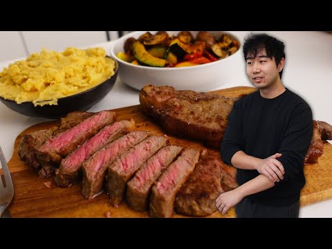 House Husband cooks STEAK dinner [chill + chaotic vibes] thumbnail
