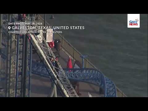 Rescuers work to free riders stuck atop a rollercoaster in Texas | GMA News thumbnail