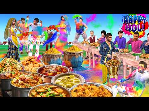 गांवों में होली का दावत Gaon mein Holi ka Dawat Holi Mei Street Food Hindi Kahaniya Moral Stories thumbnail