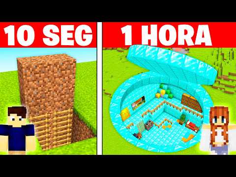 BUNKER DE 10 SEGUNDOS VS 1 HORA NO MINECRAFT! thumbnail