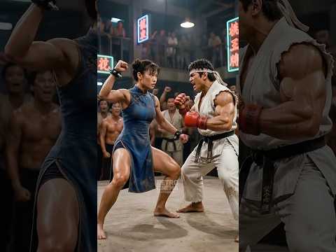 Ryu vs Chun-Li Fight The Last Kumite Bloodsport Van Damme Retro Cinema Fantasy thumbnail