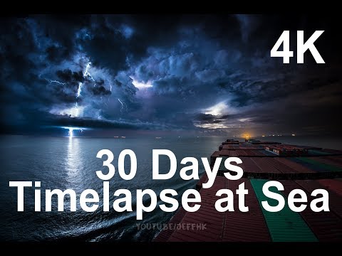 30 Days Timelapse at Sea | 4K | Through Thunderstorms, Torrential Rain & Busy Traffic thumbnail