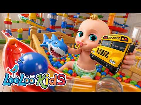 Johny Johny Yes Papa + Wheels On The Bus + Baby Shark - Learn Colors - Marble Run + Color Balls thumbnail