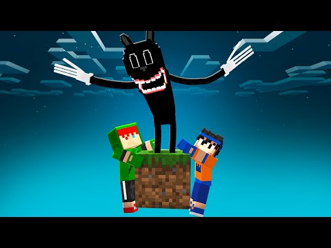 SOBREVIVENDO em APENAS 1 BLOCO com o CARTOON CAT no MINECRAFT!! thumbnail