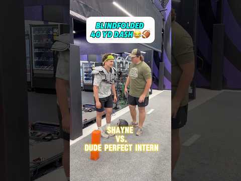 BLINDFOLD 40 Yard Dash🏈😂 with @dpinterns @dudeperfect thumbnail