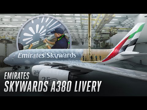 Unveiling the Emirates Skywards 25th Anniversary A380 | Livery Timelapse thumbnail