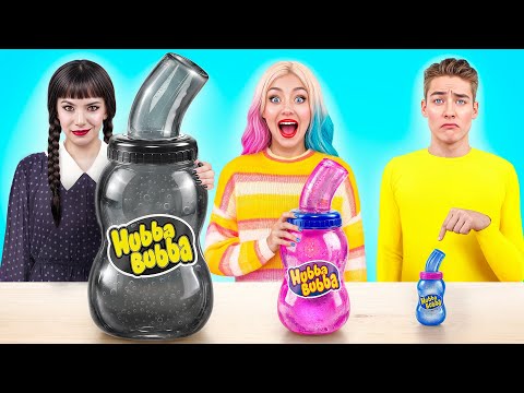 Desafío Placa Grande, Mediana y Pequeña con Wednesday Addams |Desafíos Divertidos Multi DO Challenge thumbnail
