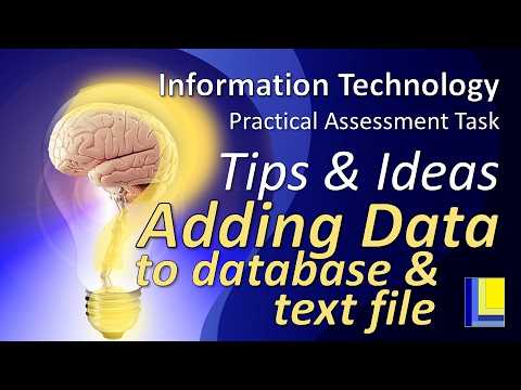 IT PAT Tips and Hints | Adding Data to Database & Text File thumbnail