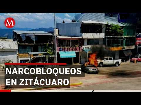 Operativo contra el CJNG desata bloqueos e incendios en Zitácuaro, Michoacán thumbnail