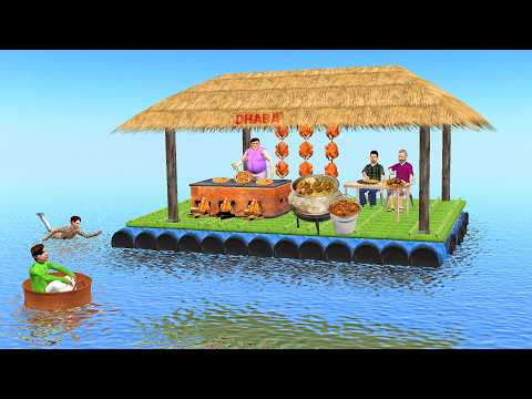 Dhaba in Middle of Water Desi Restaurant Chicken Biryani Hindi Kahani Moral Stories New Comedy Video thumbnail