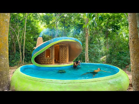 Build The Most Modern with Private Pool in the Deep Jungle by ancient skills thumbnail
