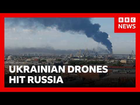 Ukrainian drones hit Russia’s St Petersburg area | BBC News thumbnail