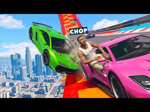 GTA 5 CHOP AND FROSTY PLAY THE FANTASY PARKOUR RACE  !! thumbnail