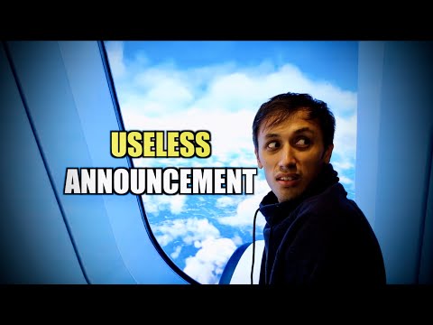 MOST USELESS AIRPLANE ANNOUNCEMENT EVER thumbnail