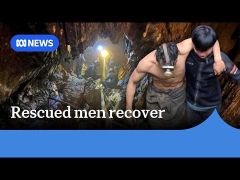 Rescuers shocked as four Laos villagers emerge safely from flooded cave | ABC NEWS thumbnail