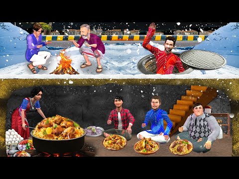 Thand Me Underground Secret Tunnel Chicken Biryani Party Street Food Hindi Kahaniya Moral Stories thumbnail