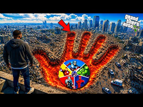 Franklin Found a GIANT Lava Titan Hand Print Near His House| Avengers | GTA 5 Telugu | Dhanu Dino thumbnail