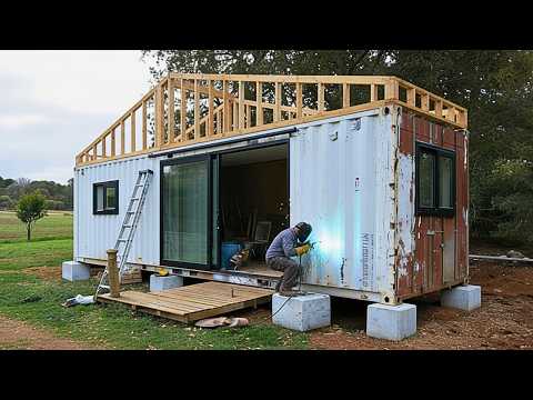 Young Couple Builds DIY CONTAINER HOME With TERRACE | Start to Finish by @Construyendo-Juntos thumbnail