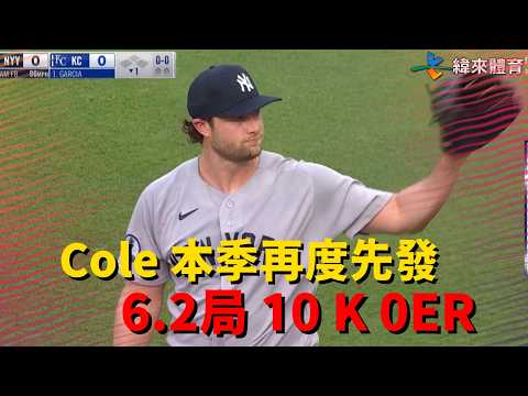 #MLB Gerrit Cole 傷癒復出後的第二場先發繳出 6.2 局 10 K 無失分的優質先發｜20260528｜ #紐約洋基 #NewYorkYankees thumbnail