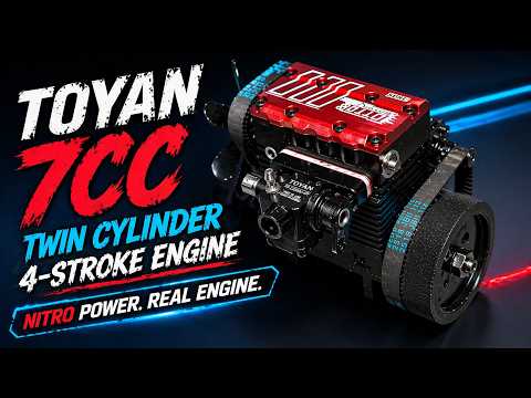 Building a TOYAN 7cc Inline Twin 4 Stroke Engine from Scratch | Full Assembly #enginekitor thumbnail