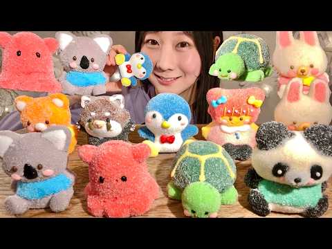ASMR Marshmallow Mascots 【Mukbang/ Eating Sounds】【English subtitles】 thumbnail