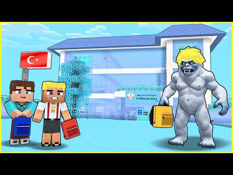 KAR CANAVARI BUZ OKULUNA BAŞLADI! ❄️ - Minecraft thumbnail