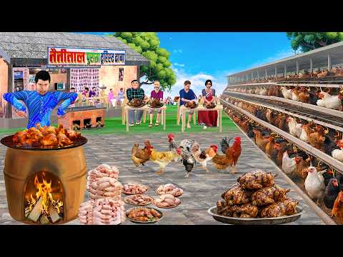 Dhaba Mei 100 Tandoori Chicken Cooking on Clay Stove Street Food Hindi Kahaniya Moral Stories thumbnail
