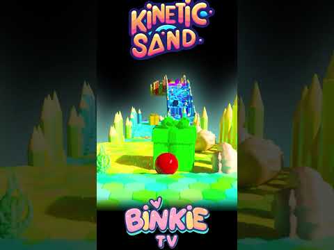 🌈🎳 Bowling Ball Smashes Kinetic Sand Colors on Colorful Tile Race | Binkie TV thumbnail