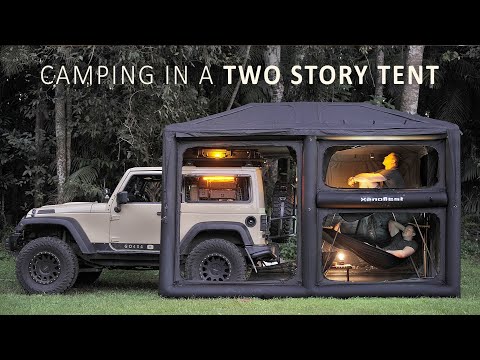 This 2-Story Tent is like a House! SOLO Camping in a Rain Forest thumbnail