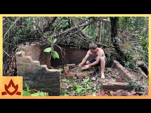 Primitive Technology: Brick hut destroyed by falling tree thumbnail