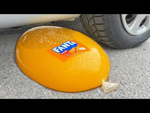 FANTA COCA COLA BALLOON VS CAR, Coca Cola Zero, PowerAde, Fanta, Sprite, Fruko and Mentos Diff Unde thumbnail