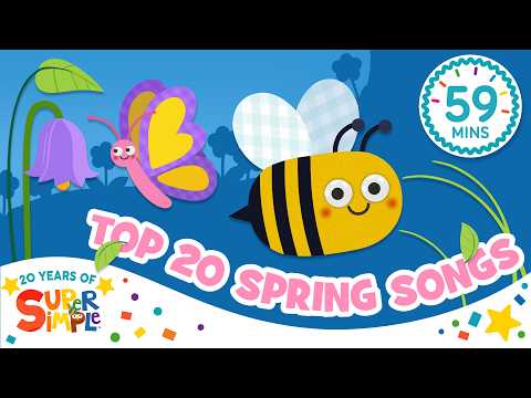 Top 20 Nature Songs! | Toddler Spring Season Fun at Preschool 🌷 | Super Simple’s 20th anniversary thumbnail