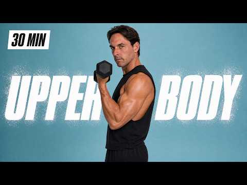 30 Min Total Upper Body Dumbbell Workout at Home to Build Muscle thumbnail
