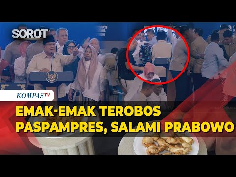 Momen Emak-Emak Mitra MBG Terobos Paspampres Berebut Salaman dan Foto dengan Prabowo di Panggung thumbnail