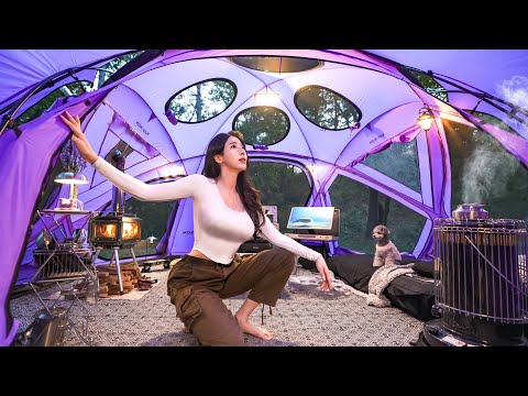 👑LUXURY CAMPING IN THE PURPLE PALACE thumbnail