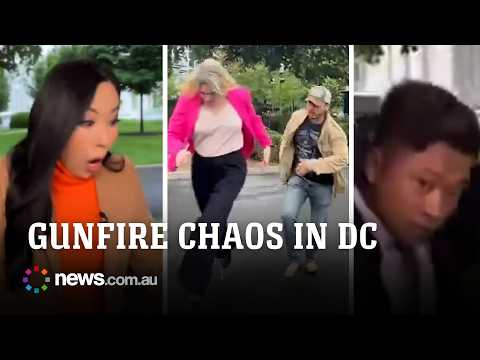 Journalists duck as gunfire erupts at White House thumbnail