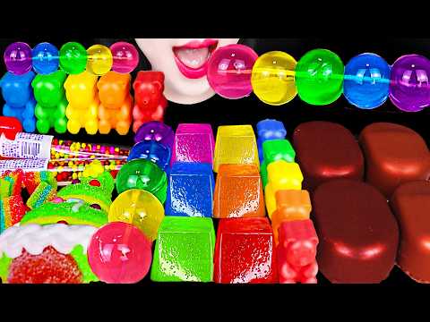 ASMR JELLY BALL CRYSTAL BEAR CANDY DESSERT 젤리볼 베어 캔디 젤리 큐브 먹방 MUKBANG, EATING thumbnail