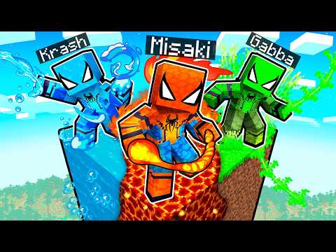SPIDERMANS ELEMENTALES vs 1 CHUNK en Minecraft!?? thumbnail