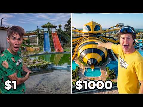 CONSTRUÍ PARQUE AQUÁTICO DE $1 VS $1.000! - Natan por Aí thumbnail