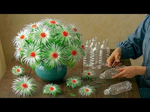 Turn Waste bottles Into Beautiful Flowers! 🌸 Brilliant Recycling Ideas - DIY Craft thumbnail