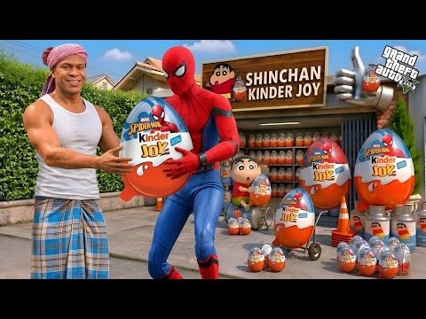 Franklin Invited Spiderman To His KINDERJOY SHOP 😱🍬 | GTA 5 Malayalam thumbnail