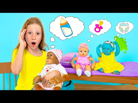 Nastya chăm sóc em gái nhỏ và những món đồ chơi của em ấy thumbnail