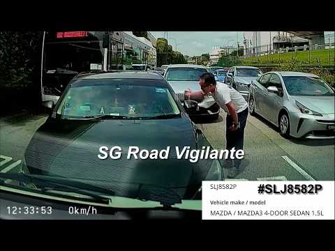 9may2026 woodland crossing phv #SLJ8582P mazda 3 cut off bmw , cut queue jam up traffic thumbnail