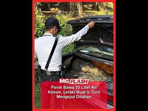 Panik Bawa 33 Liter Air Ketum, Lelaki Buat U Turn Mengejut Ditahan #MGFlash thumbnail