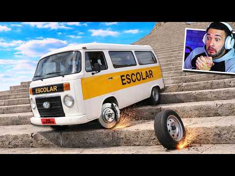 KOMBI ESCOLAR a 301 Km/h na LADEIRA de DEGRAUS do BeamNG.drive MP thumbnail