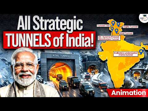 All Important Tunnels of India Through Animation | Indian Strategic Tunnels | UPSC GS | StudyIQ thumbnail