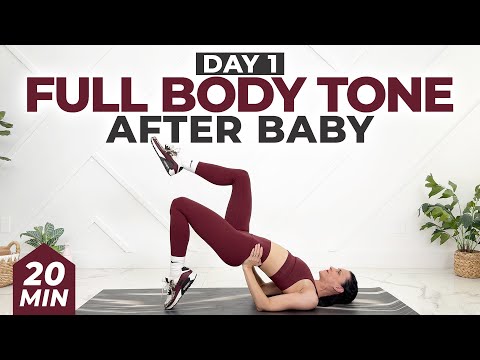 Day 1 - Postpartum Workout Challenge | Full Body Get Toned After Pregnancy thumbnail