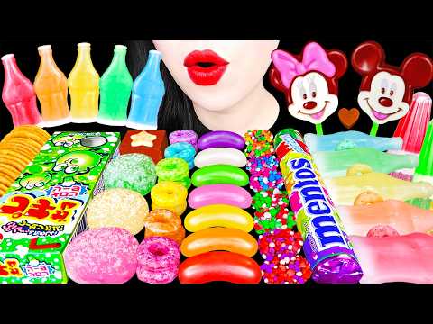 ASMR RAINBOW DESSERTS 무지개 길쭉젤리, 미키미니 초콜릿, 닉클립 왁스병 FROZEN MOST POPULAR FOODS EATING SOUNDS MUKBANG 먹방 thumbnail